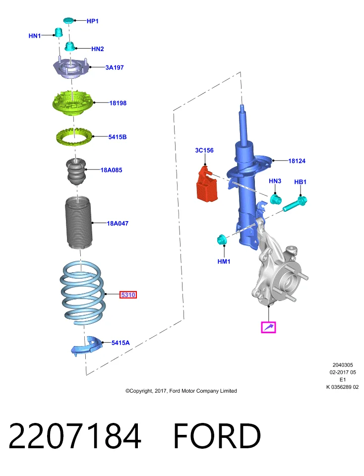  Mola dianteira Ford Fiesta Mk7 hatchback (2017 - 2026) Mk7