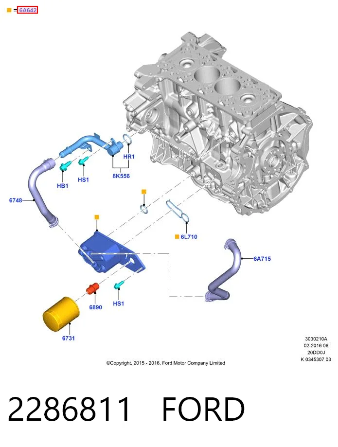 2286811 Ford Radiador de óleo