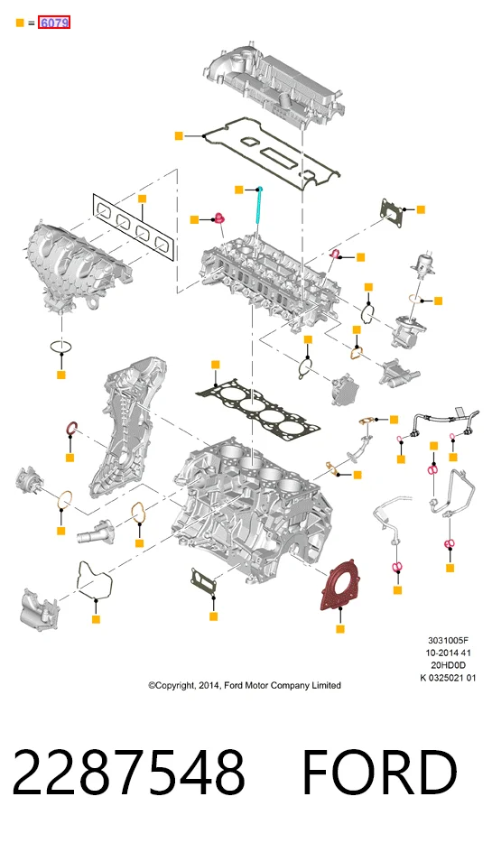 Kit de vedantes de motor completo Ford Galaxy III CK