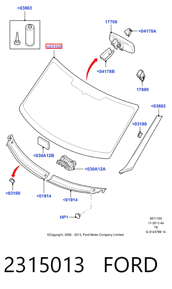 Pára-brisas para Ford Transit V347/8