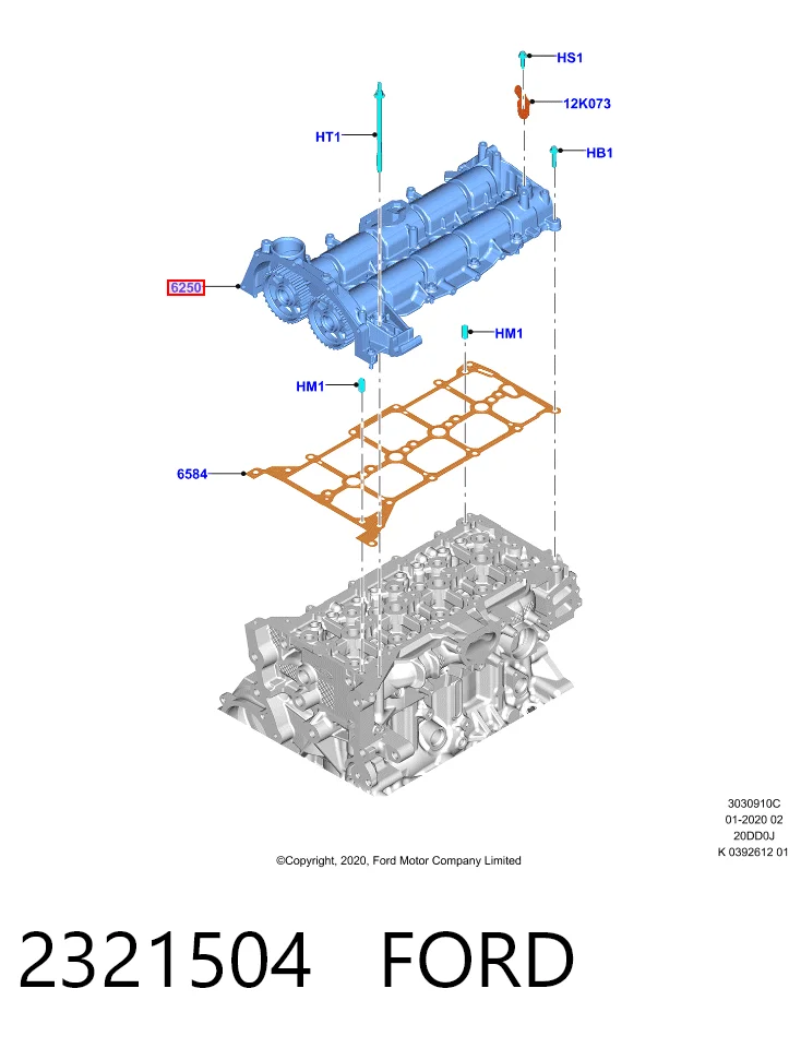 Cama da árvore distribuidora Ford GK2Q6E262CB
