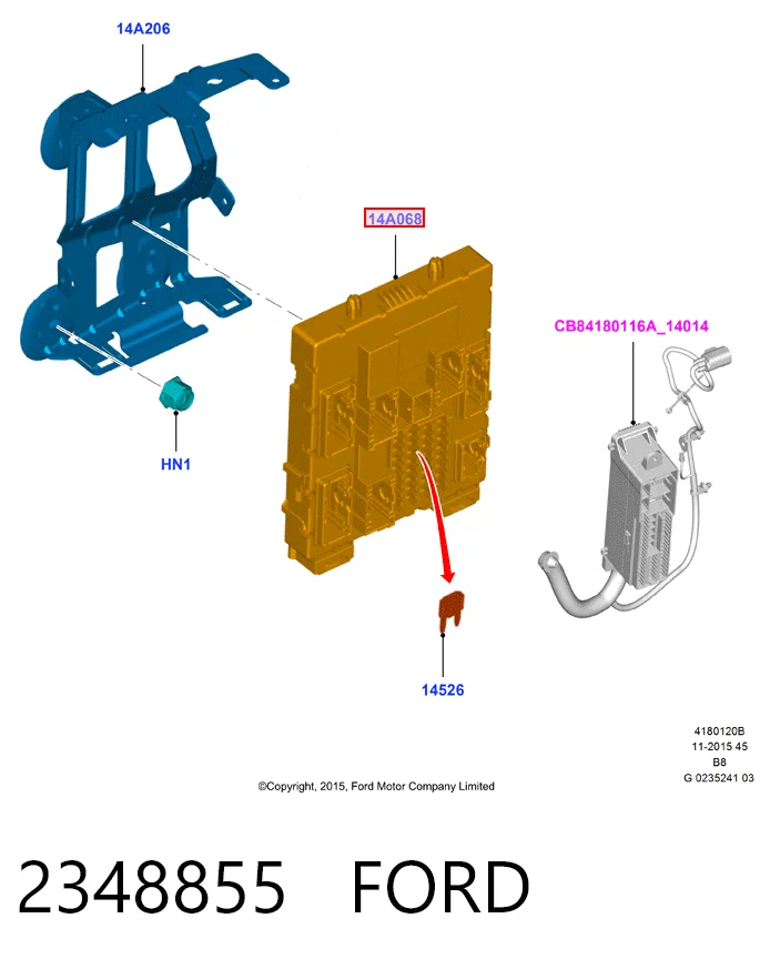 Unidade de dispositivos de segurança Ford Focus III CB8