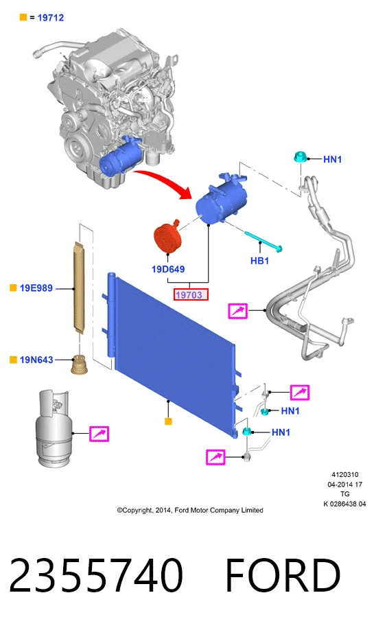 2355740 Ford Compressor de aparelho de ar condicionado