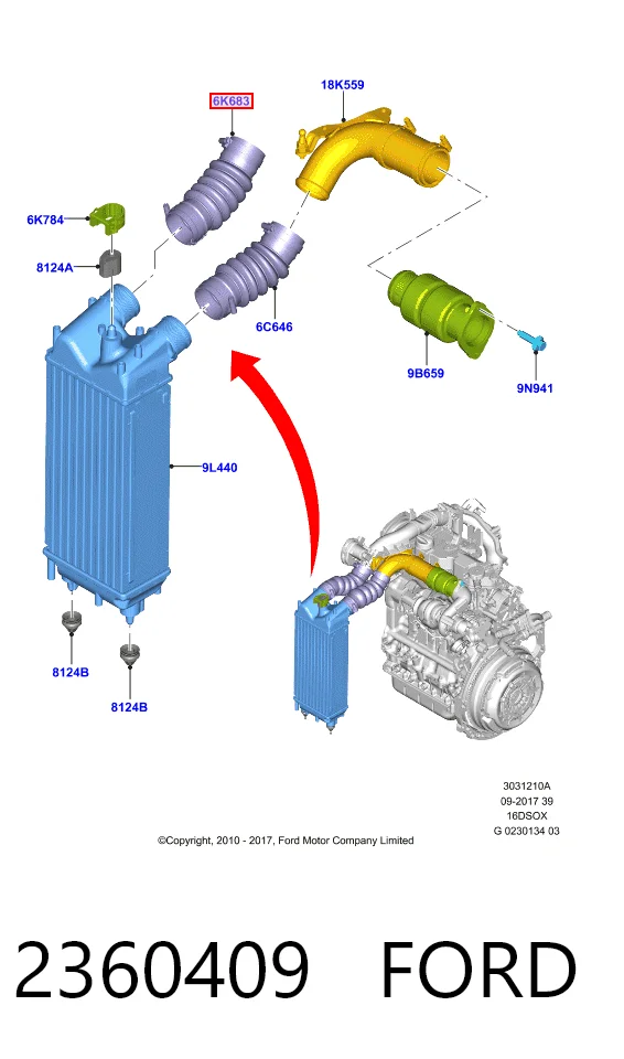 2360409 Ford Mangueira (cano derivado) de intercooler