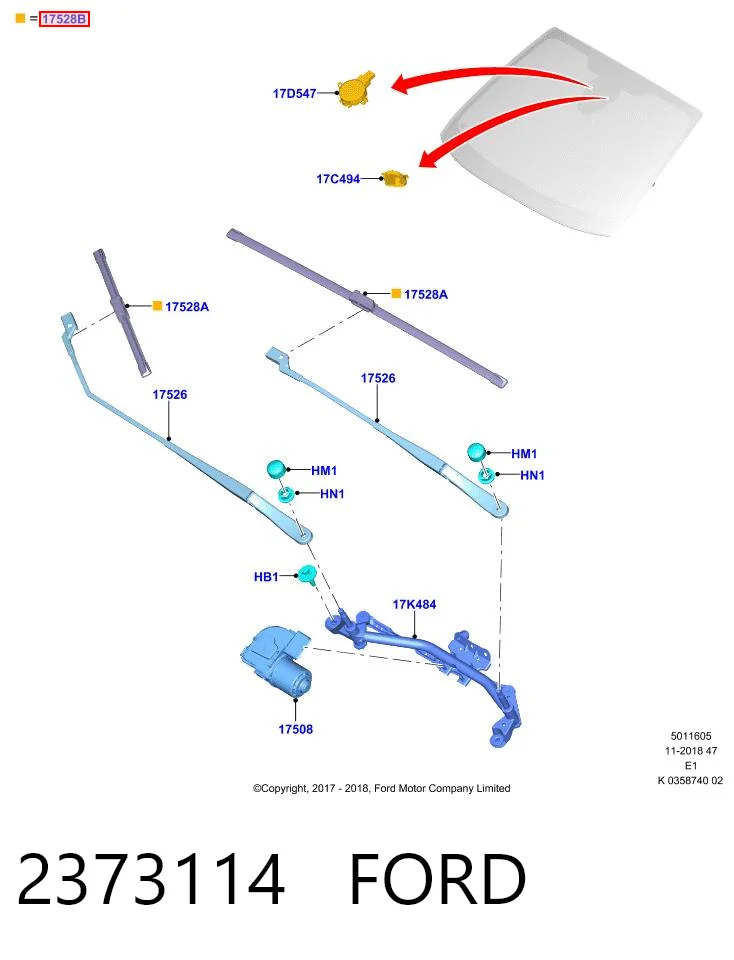  Limpa-pára-brisas do pára-brisas, kit de 2 un. Ford Puma SUV (J2K, CF7) (2019 - 2026) 
