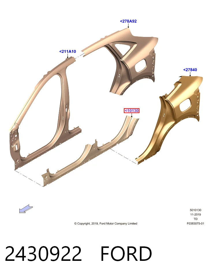 Acesso externo direito para Ford Kuga DFK