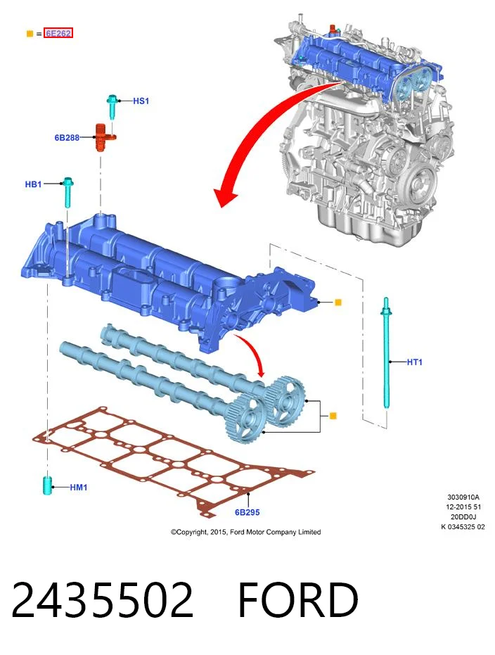 Cama da árvore distribuidora Ford GK2Q6E262CB preço, a partir de 752,48 USD