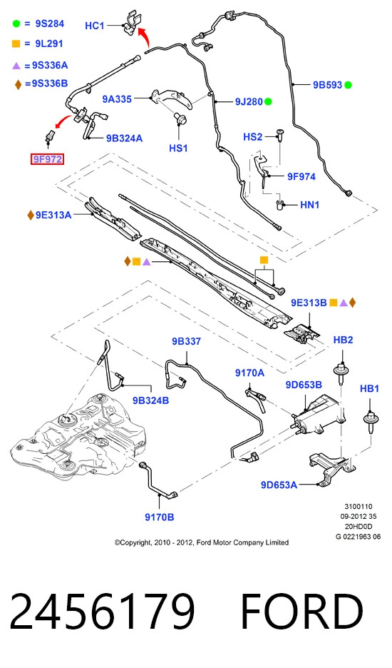 2456179 Ford Sensor de pressão de combustível