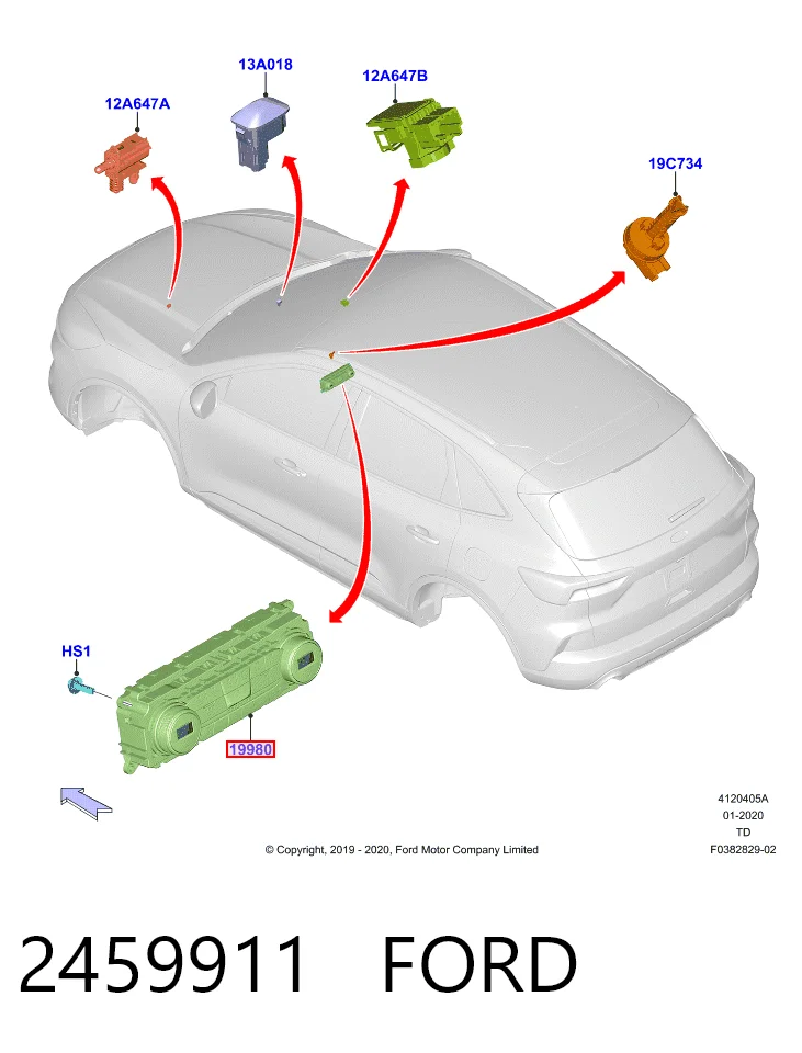 Unidade de controlo dos modos de aquecimento/condicionamento para Ford Kuga III DFK