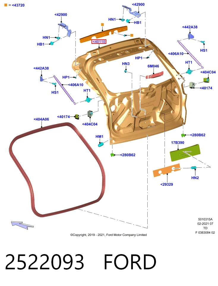 Compre Porta traseira (3ª/5ª porta-malas (tampa de alcapão) Ford Kuga 3