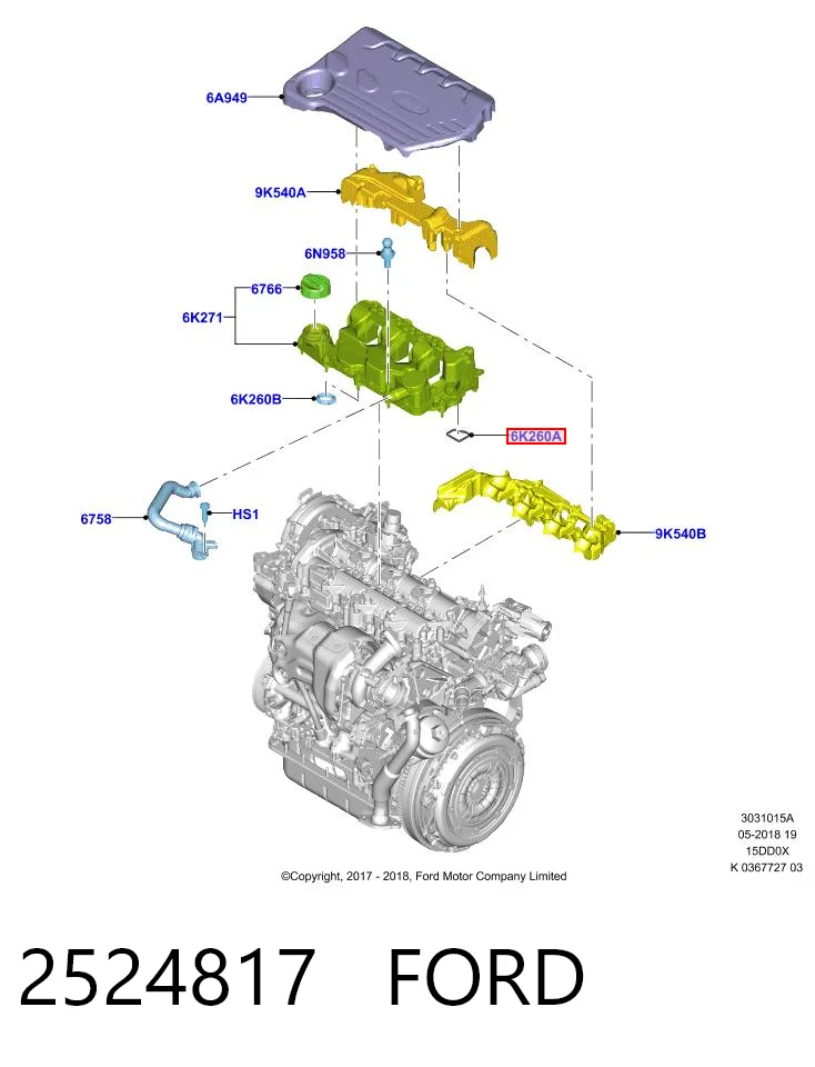 Compre SU001A7822 Toyota Vedante da tampa de válvulas de motor, kit
