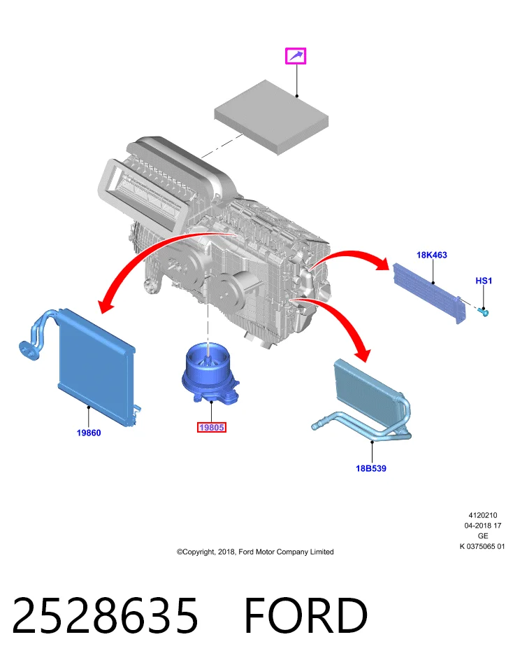 Motor de ventilador de forno (de aquecedor de salão) para Ford Focus IV HN