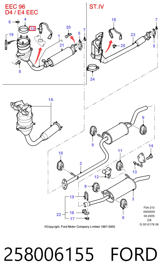 258006155 Ford Sonda lambda, sensor de oxigênio