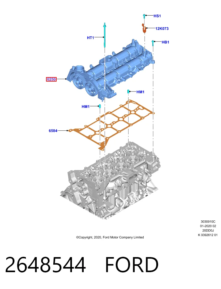 2648544 Ford Cama da árvore distribuidora