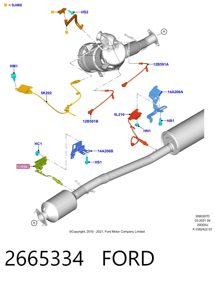 2665334 Ford Sensor traseiro de óxidos de nitrogênio NOX