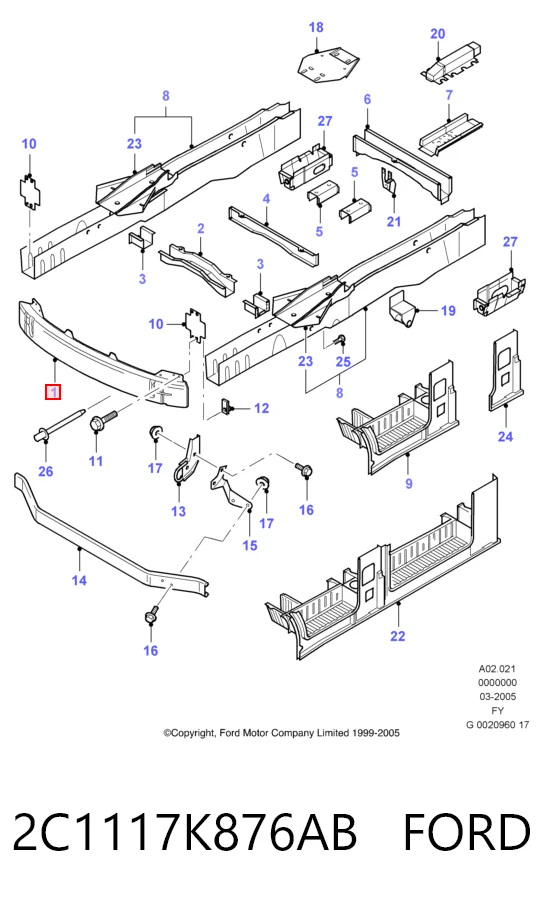 Compre Reforçador do pára-choque dianteiro Ford Transit 5