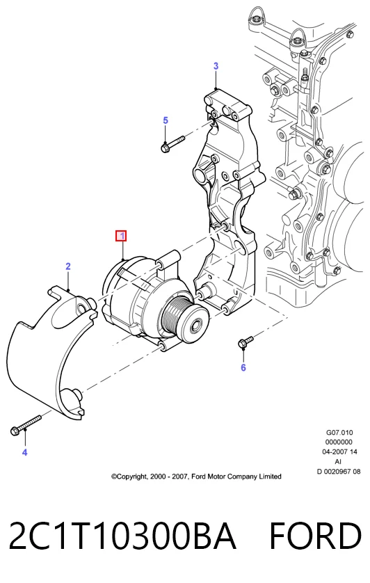 2C1T10300BA Ford Gerador