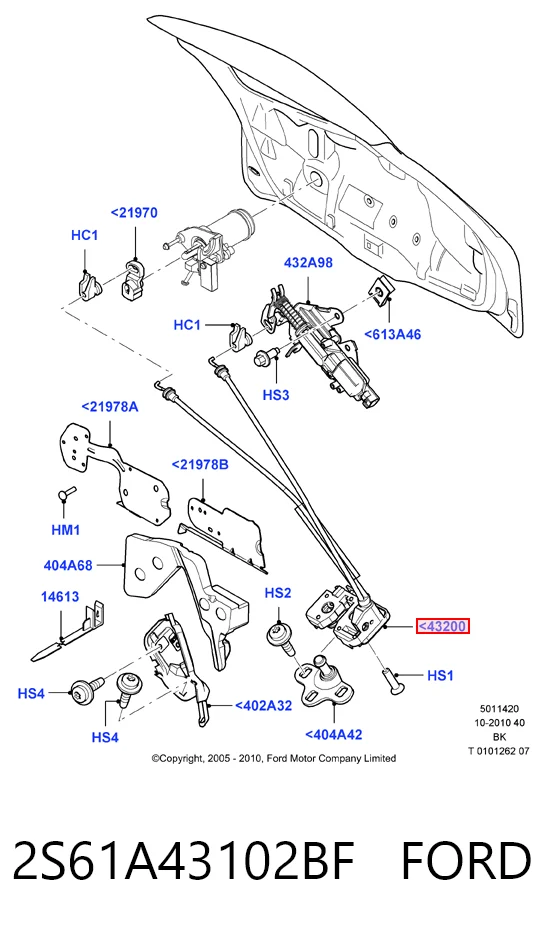 Compre Fecho de tampa de porta-malas (de 3ª/5ª porta traseira) Ford Fiesta 