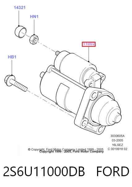 2S6U11000DB Ford Motor de arranco