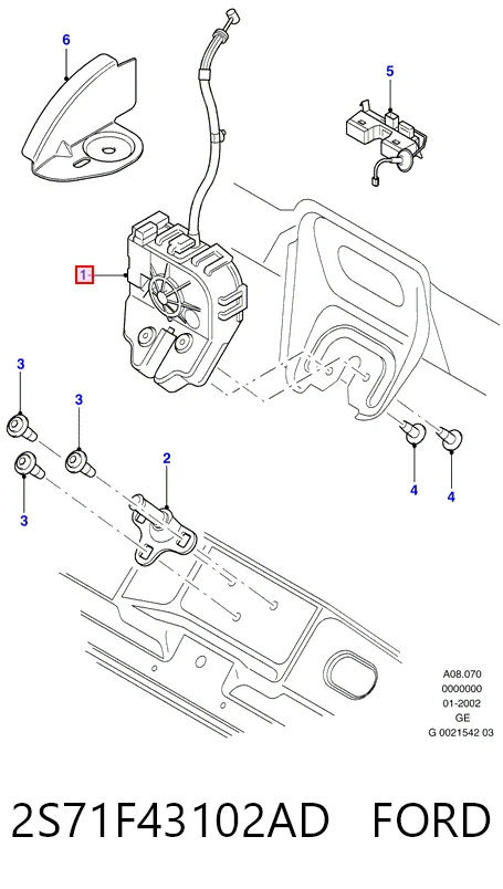 Fecho de tampa de porta-malas (de 3ª/5ª porta traseira) Ford Mondeo III B5Y