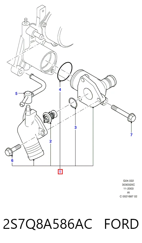 Caixa do termostato Ford Transit V V184/5