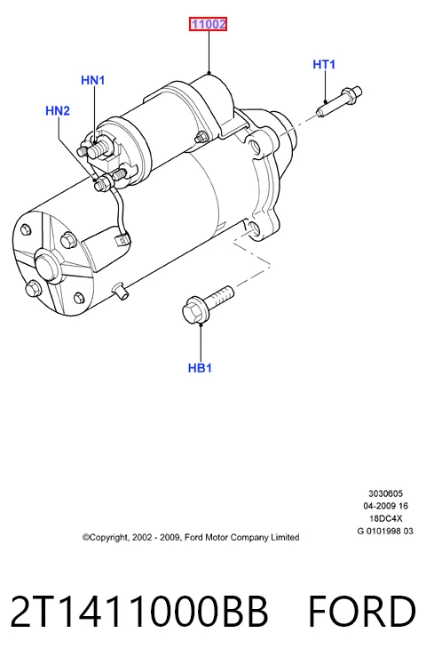 2T1411000BB Ford Motor de arranco