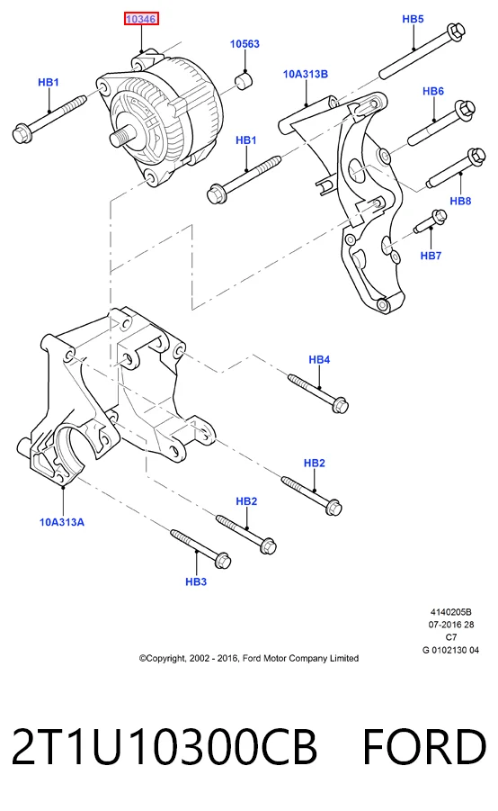 2T1U10300CB Ford Gerador
