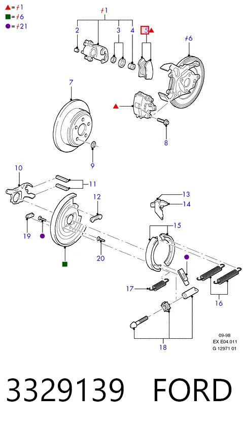 Compre Sapatas do freio traseiras de disco Ford Explorer 