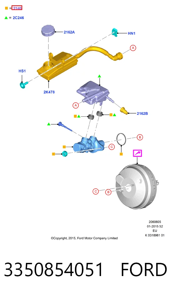 Cilindro mestre do freio para Ford C-Max Grand CB7