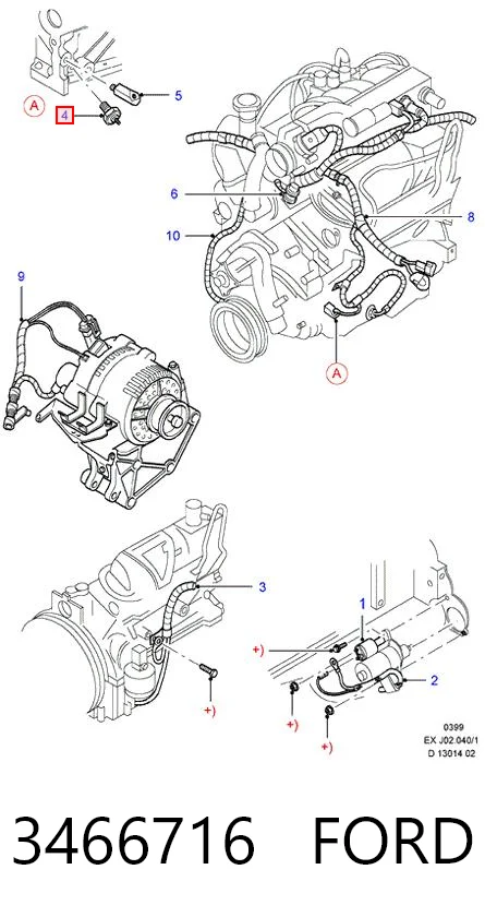 3466716 Ford Sensor de pressão de óleo