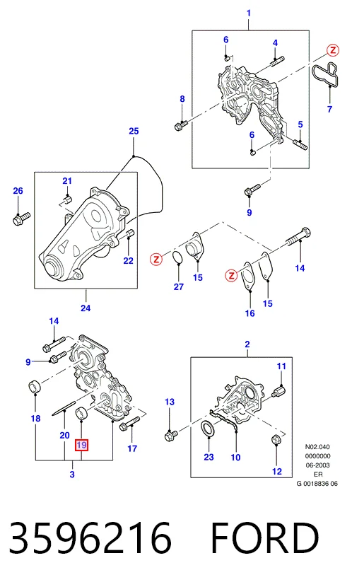 Vedação dianteira de cambota de motor para Ford Ranger  ER