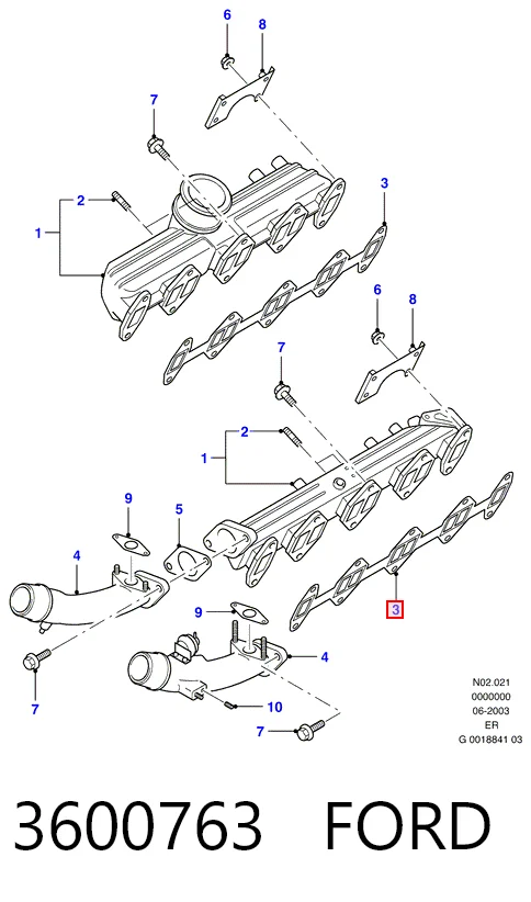 Vedante de tubo coletor de admissão Ford Ranger  ER