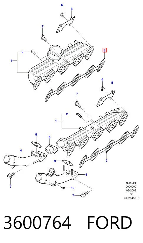 Vedante de tubo coletor de admissão Ford Ranger  ER
