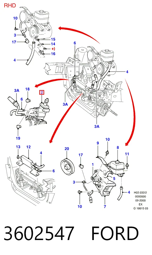 Cremalheira da direção Ford Explorer SUV (U2) (1994 - 2002) 