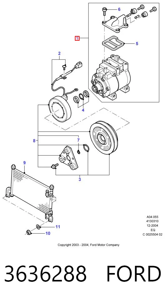 3636288 Ford Compressor de aparelho de ar condicionado