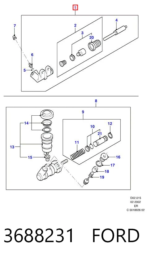 Cilindro de trabalho de embraiagem para Ford Ranger  ER