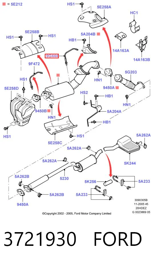 3721930 Ford Sonda lambda, sensor de oxigênio depois de catalisador