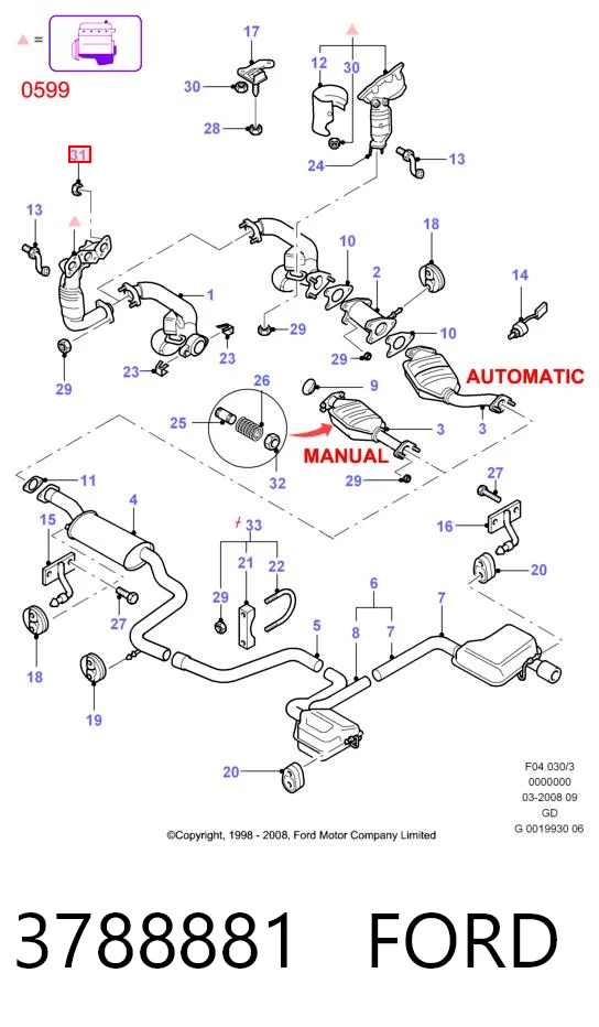 Parafuso (porca) de fixação 16750225 Iveco