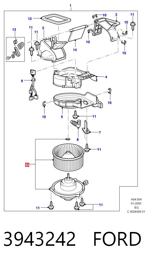 Motor de ventilador de forno (de aquecedor de salão) Ford Ranger  ER