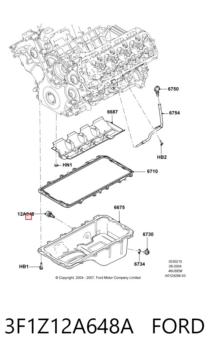 3F1Z12A648A Ford Sensor de temperatura do fluido de esfriamento