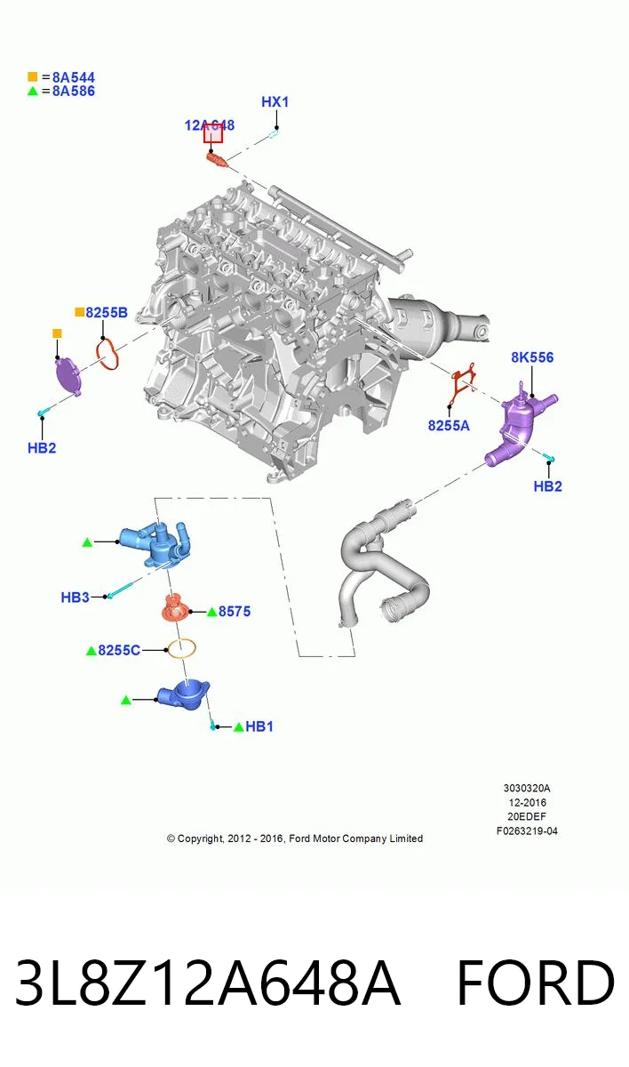 Sensor de temperatura do fluido de esfriamento para Ford Explorer  