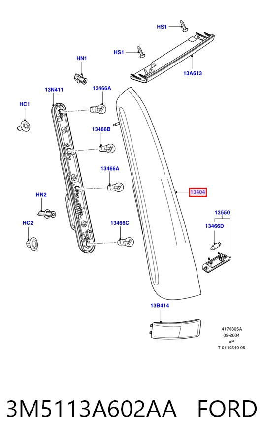 Lanterna traseira direita para Ford C-Max  DM2