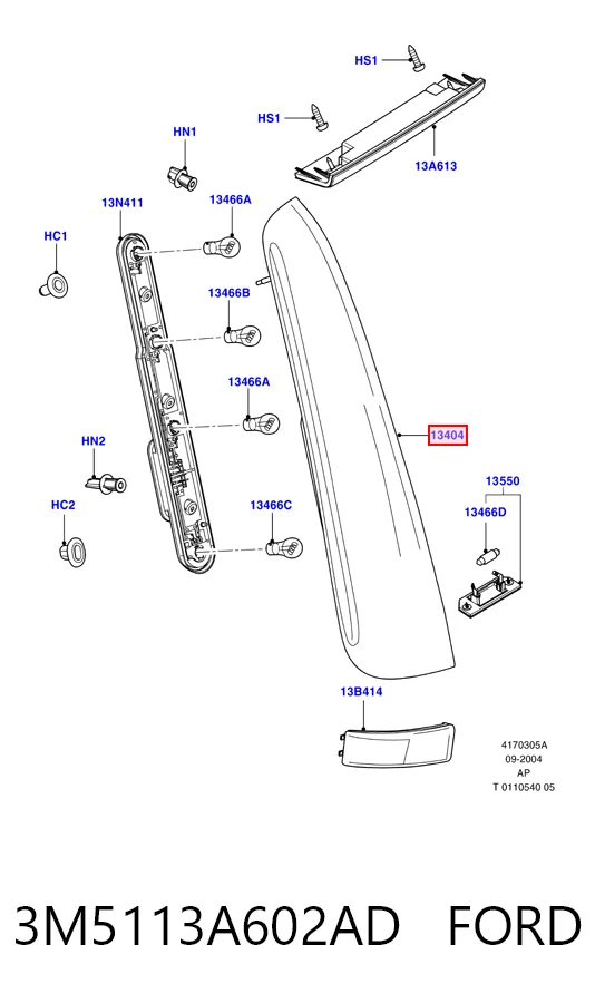 Lanterna traseira direita Ford C-Max  DM2