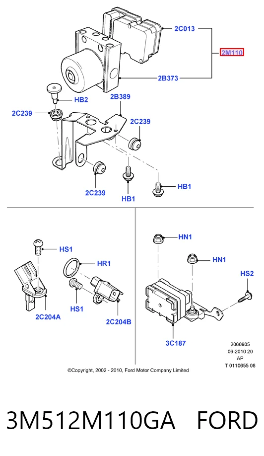  Unidade hidráulico de controlo ABS Ford C-Max monovolume (CB3) (2007 - 2010) 