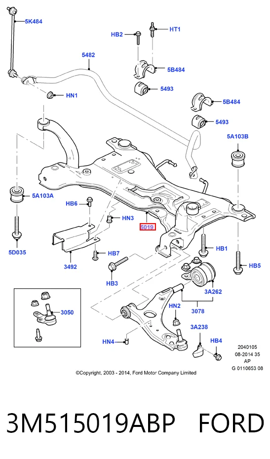 Viga de suspensão dianteira (plataforma veicular) Ford Focus II DA, HCP, DP