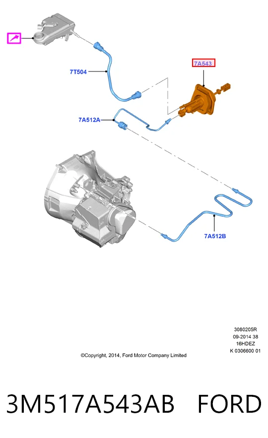 3M517A543AB Ford Cilindro mestre de embraiagem