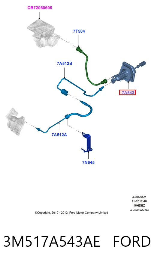 3M517A543AE Ford Cilindro mestre de embraiagem