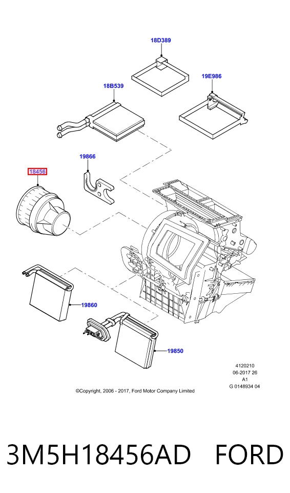 3M5H18456AD Ford Motor de ventilador de forno (de aquecedor de salão)