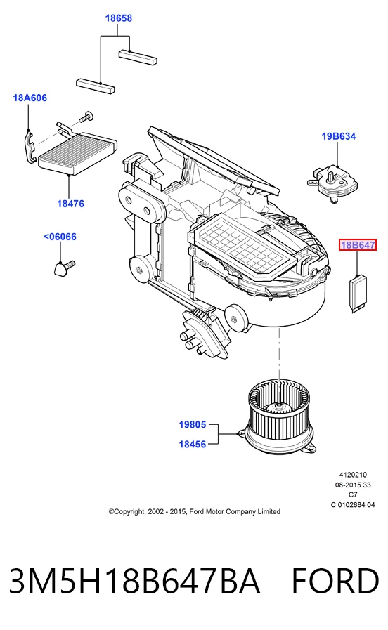 3M5H18B647BA Ford Resistor (resistência) de ventilador de forno (de aquecedor de salão)