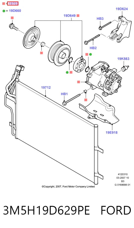 3M5H19D629PE Ford Compressor de aparelho de ar condicionado